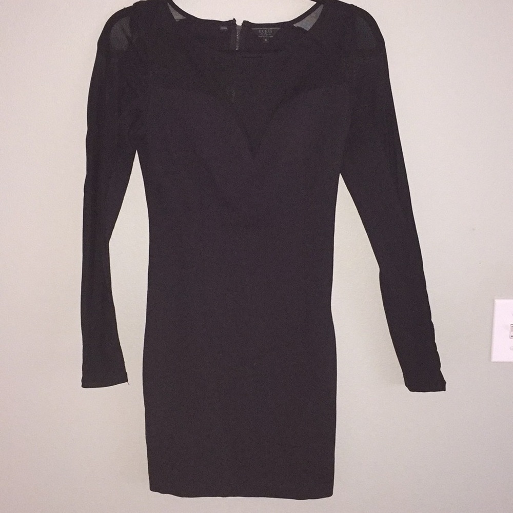 Beautiful GUESS mesh black dress with sleeves